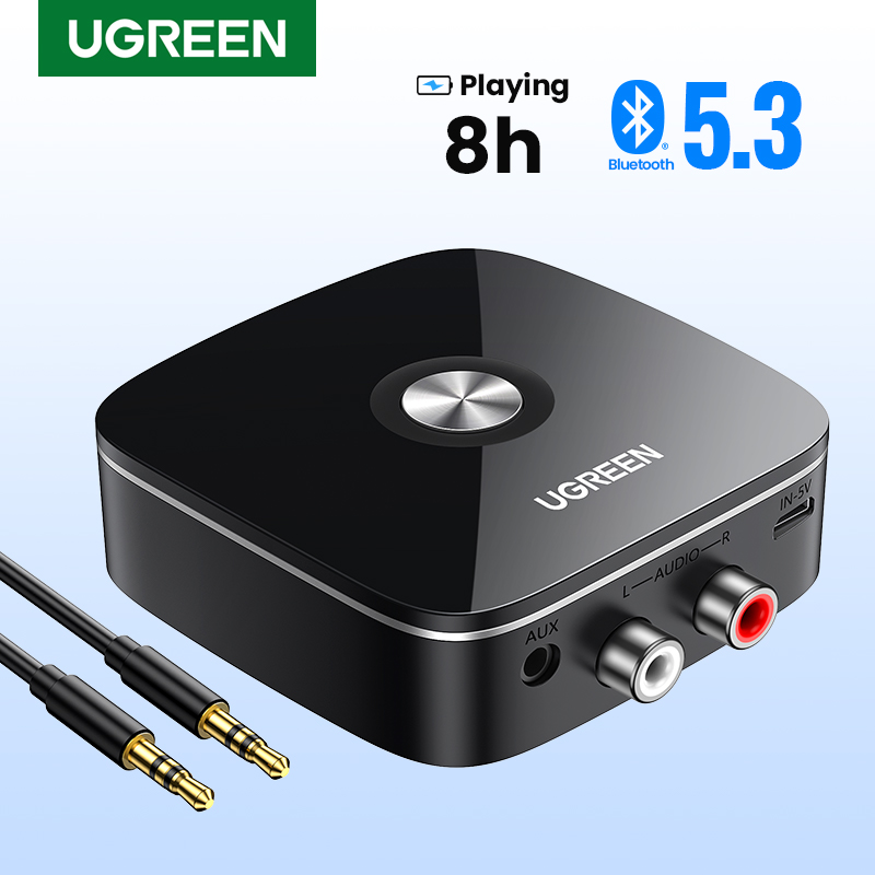 Home Cinema System - Ugreen AUX RCA อะแดปเตอร์รับสัญญาณบลูทูธสำหรับระบบสเตอริโอในบ้านตัวแปลงบลูทูธ RCA ขนาด3.5มม.