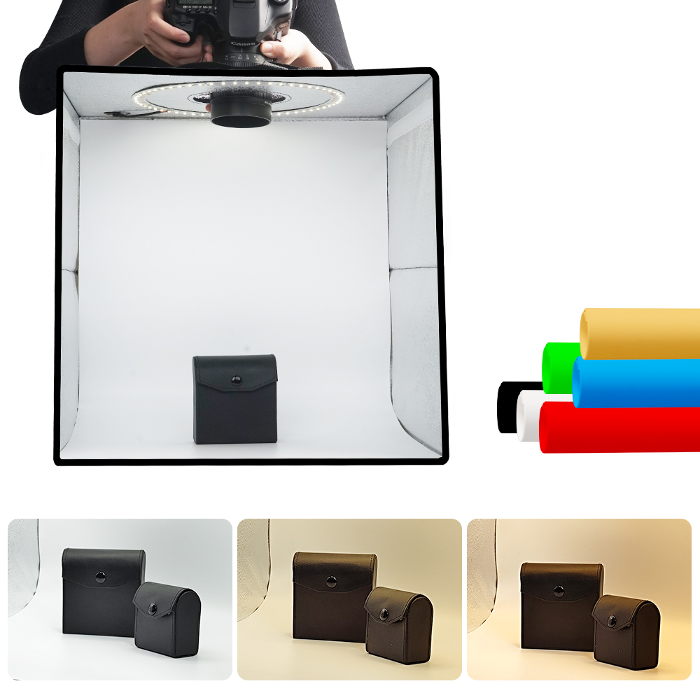 Home Cinema Led - กล่องไฟถ่ายภาพแบบปรับความสว่างได้ Lightdow ชุดไฟสตูดิโอถ่ายภาพแบบพกพาพร้อมไฟ LED 120 ดวง