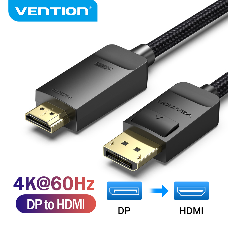 Home Cinema Projector 4K - Vention DisplayPort ถึงสาย HDMI 4K 60Hz
