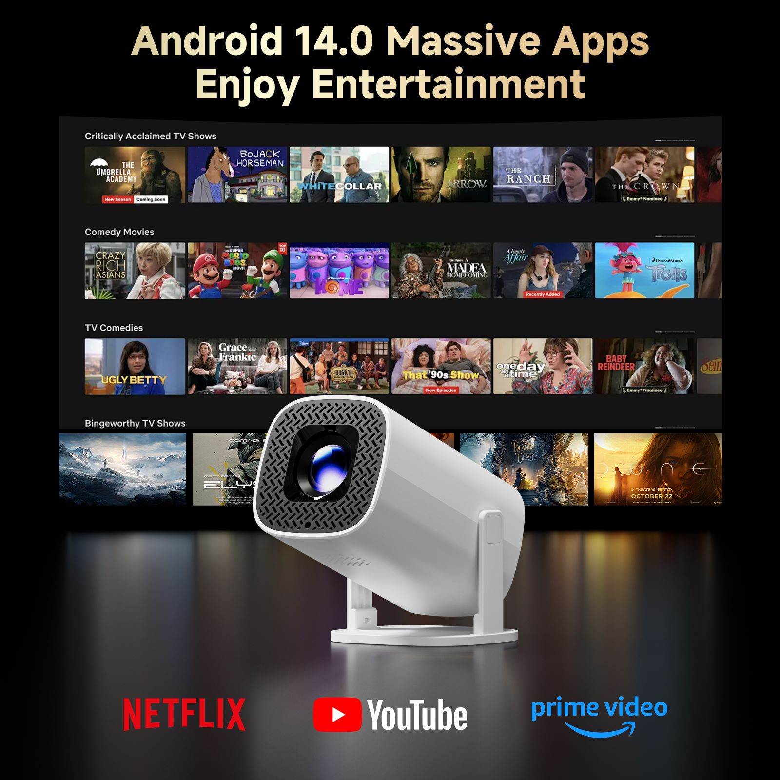 HONGTOP P30PROสมาร์ทมินิโปรเจค - Video Home Cinema บทวิจารณ์และราคา