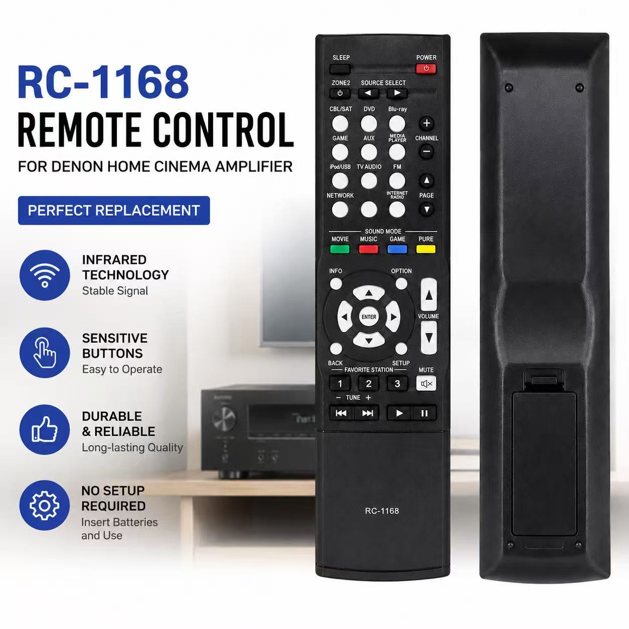 รีโมทคอนโทรล RC-1168 ใหม่สำหรั - Home Cinema Denon บทวิจารณ์และราคา