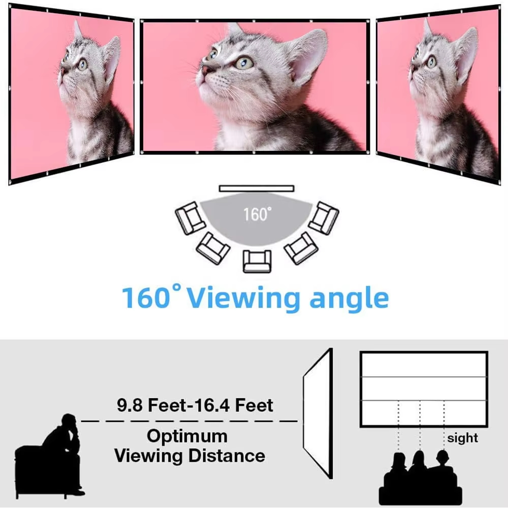 LEJIADA จอโปรเจคเตอร์แบบพับได้ - Home Cinema Screen บทวิจารณ์และราคา
