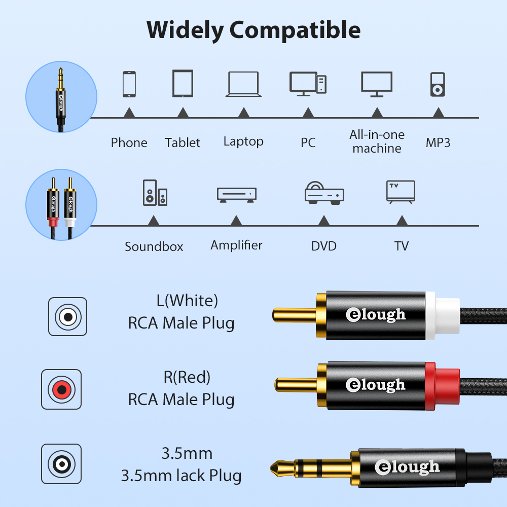 Elough สาย RCA AUX ลำโพง RCA แ - Home Cinema Solution บทวิจารณ์และราคา