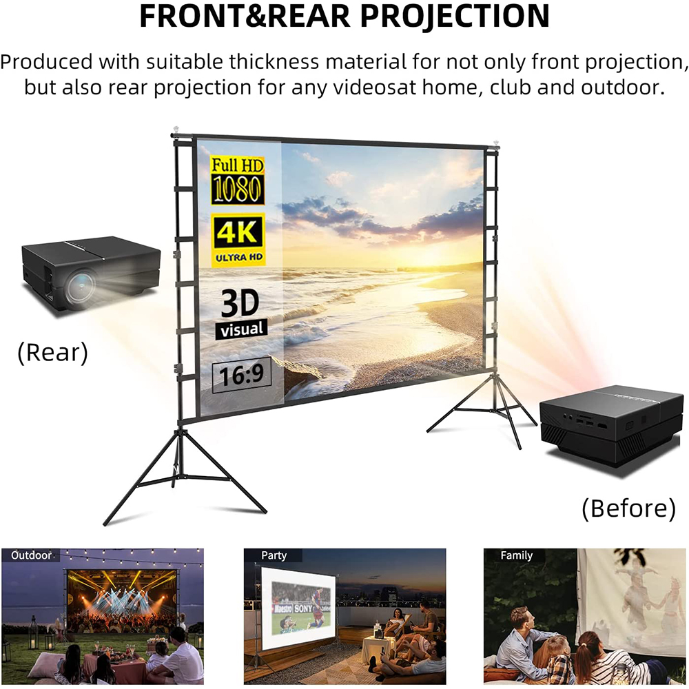 Veidadz หน้าจอโปรเจคเตอร์พร้อม - Home Cinema Screen บทวิจารณ์และราคา