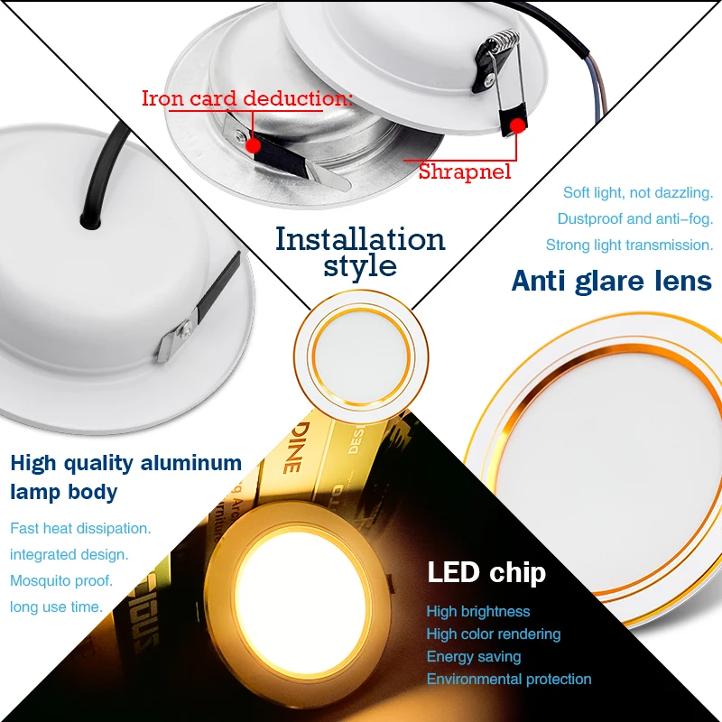 LEDดาวน์ไลท์โคมไฟเพดานโคมไฟDC  - Home Cinema Led บทวิจารณ์และราคา